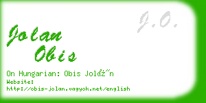 jolan obis business card